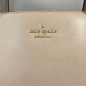 Kate Spade, Cream Leather, 13x15x6, purse.